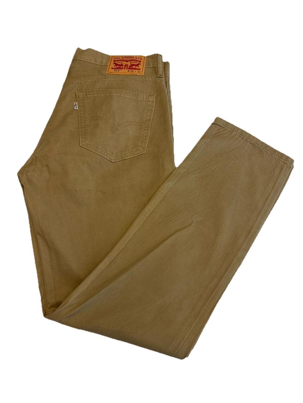 Men’s Levi 511 Tan Straight Leg Jeans Size 35x32